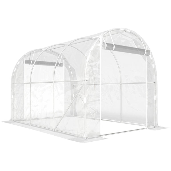 acquista Serra a Tunnel 2x3x2 m con Porte Avvolgibili Telaio in Acciaio e Copertura in PE Anti-UV Trasparente