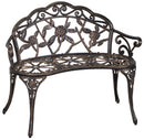 Panchina 2 Posti da Giardino 97x45x78 cm in Alluminio Verona Bronzo