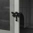 Conigliera Rialzata da Esterni con Tetto Apribile e Vassoio Estraibile 84x43x70 cm in Legno Grigio