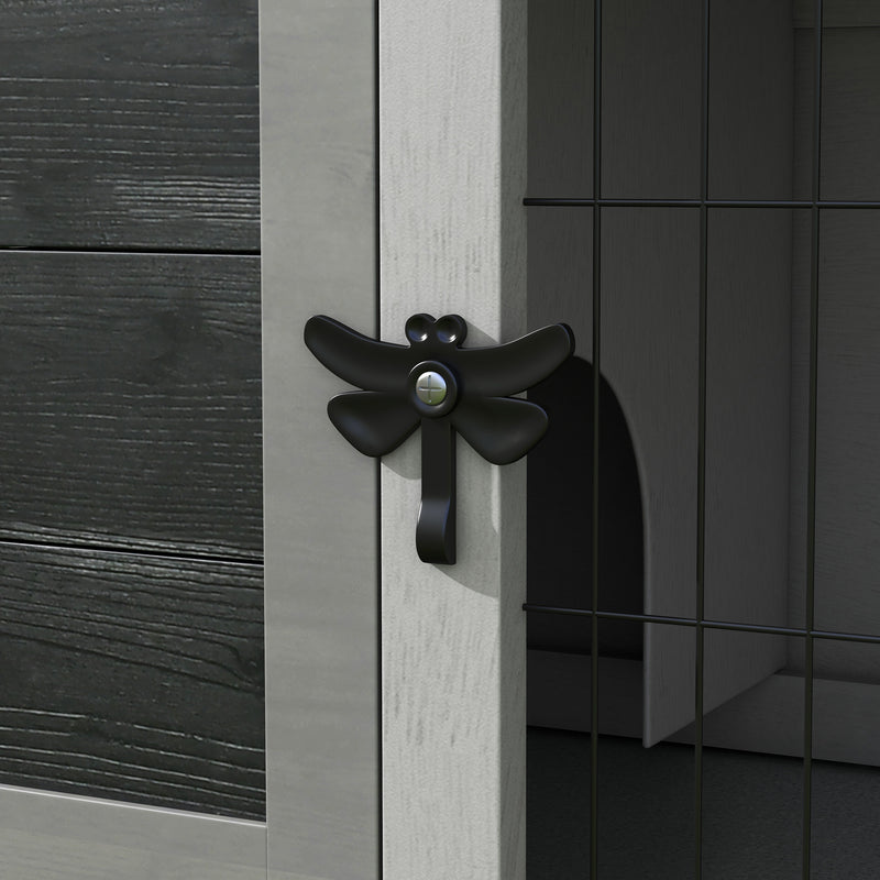 Conigliera Rialzata da Esterni con Tetto Apribile e Vassoio Estraibile 84x43x70 cm in Legno Grigio