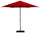 Ombrellone da Giardino Ø3 m Palo Ø38 mm in Alluminio Effetto Legno Tessuto Poliestere Trend Wood Rosso