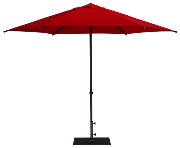 online Ombrellone da Giardino Ø3 m Palo Ø38 mm in Alluminio Effetto Legno Tessuto Poliestere Trend Wood Rosso