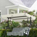 Tetto di Ricambio per Dondolo 3 Posti 210x145 cm Impermeabile in Tessuto Oxford Bianco Crema    