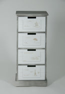 Cassettiera 4 Cassetti in Legno Massello 38x28x86 cm Fumer Marilyn Grigio