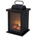 Lanterna Decorativa 12x12x16,5 cm Effetto Fiamma Nera