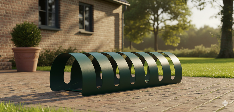 Rastelliera Portabici 5 Posti in Ferro 90x30x23 cm Belfer Bike Rack 42/PB Verde