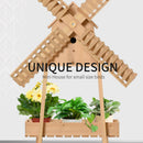 Fioriera da Giardino con Mulino 80x44x154 cm in Legno Naturale