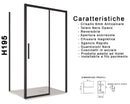 Box Doccia Angolare 1 Anta Scorrevoe in Cristallo Trasparente 6mm H195 Bonussi Eliane Varie Misure