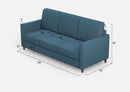 Divano 3 Posti 198x85x85 cm Karay in Tessuto Avio