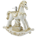 Base Albero di Natale Cavallo a Dondolo Oro e Bianco Decorazione Natalizia