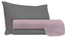 Set Lenzuola Sopra Sotto e Federe Doubleface Rosa Antico\/Fumo Varie Misure