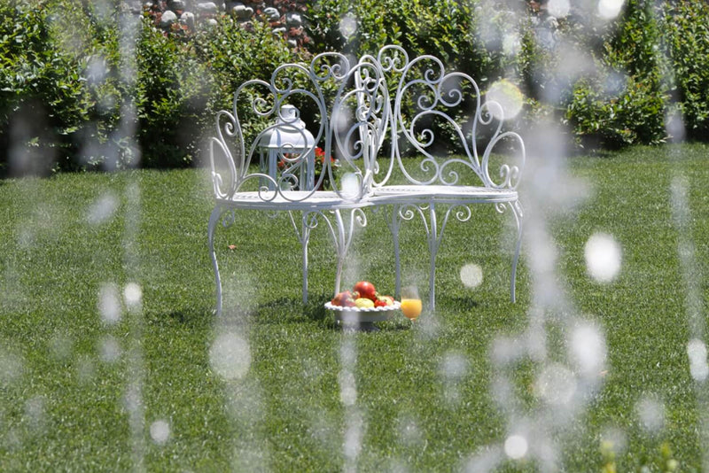 Poltrona Doppia da Giardino in Ferro 125x55H93,5cm Viareggio Bianca