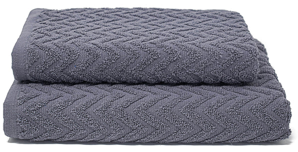 Set Spugna Asciugamani Ospite + Salvietta Sally ZigZag Grigio Scuro prezzo