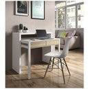 Scrivania Consolle Estensibile 99x36/70x88 cm 2 Cassetti Bianco e Rovere