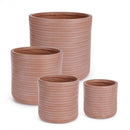 Set 4 Vasi a Cilindro Tressage Terracotta