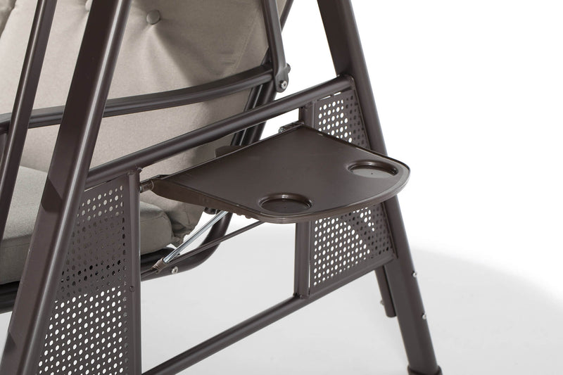 Dondolo da Giardino 3 Posti 200x126x180 cm in Acciaio Malta