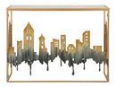 Console City 110x38,5x81 cm in Ferro e MDF e Vetro Multicolor      