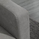 Divano 3 Posti 197x139x91 cm con Penisola Reversibile in Tessuto Grigio