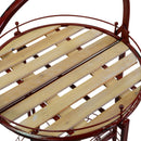 Carrello Portavivande Richiudibile da Cucina Ø49xh67/98 cm con Ruote in Metallo Rosso