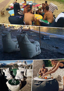 Poltrona Pouf e Tavolino in Acrilico Pomodone Grigio Scuro