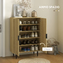 Scarpiera Salvaspazio 15 Paia di Scarpe 4 Ripiani Regolabili 80x38x110 cm Rovere 