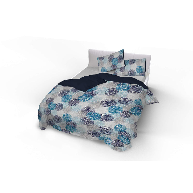 Copripiumino Double Face con Federe Stampato Soffioni Blu