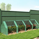 Mini Serra da Giardino 360x90x90 cm a 4 Porte Arrotolabili con Copertura Allungata in Acciaio e PE Verde      