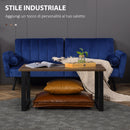 Tavolino da Caffè 100x60x50 cm  in MDF e Acciaio Nero