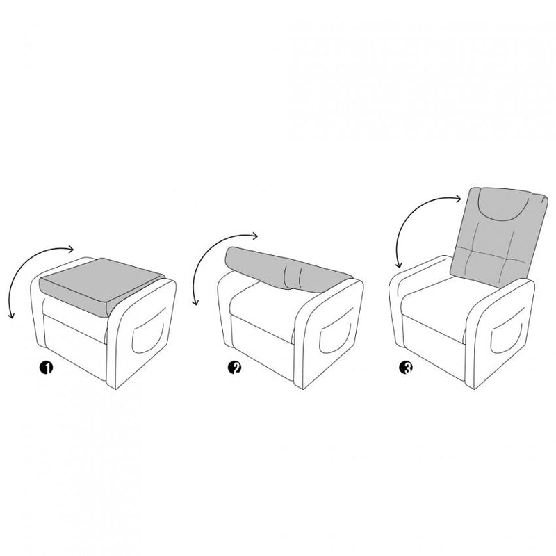 Poltrona Relax Reclinabile Manuale 62x71x100 cm in Tessuto Grigio Scuro