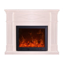 Camino Elettrico da Pavimento 110x130x33 cm Effetto Fiamma 1500W Atena Panna