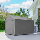 Capanno da Giardino 2x2,4 m Impermeabile Porta Avvolgibile e Telaio in Metallo Grigio Chiaro      