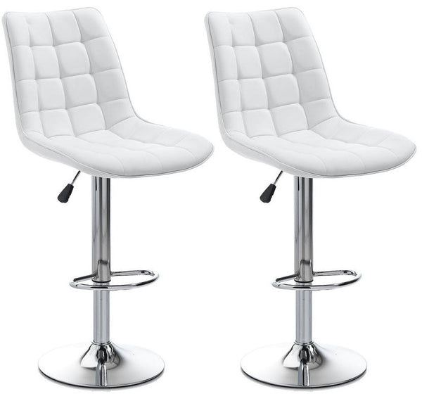 Set 2 Sgabelli 51x60x95/115 cm in Similpelle Bianco sconto