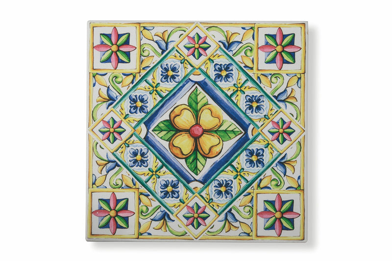 Sottopentola Quadrato in Ceramica Fondo in Sughero 16x16 cm VdE Tivoli 1996 Costiera
