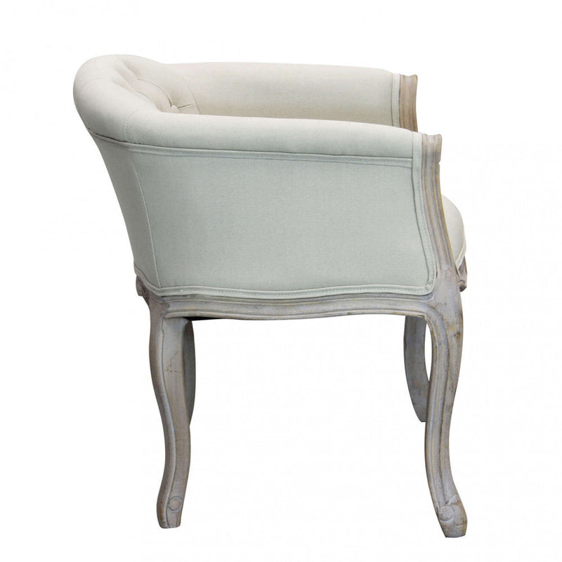 Poltrona Coreen in Tessuto 61x61x71 h cm in Legno Beige