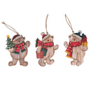 Albero espositore legno c/36 decorazioni base rettangolare cm 34x12xh59