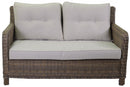 Set da Giardino Divano 2 Poltrone e Tavolino in Polyrattan Baltimora