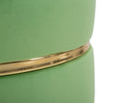 Sgabello Paris Verde Chiaro Ø35x40,5 cm in Legno Spugna e Poliestere Verde e Oro