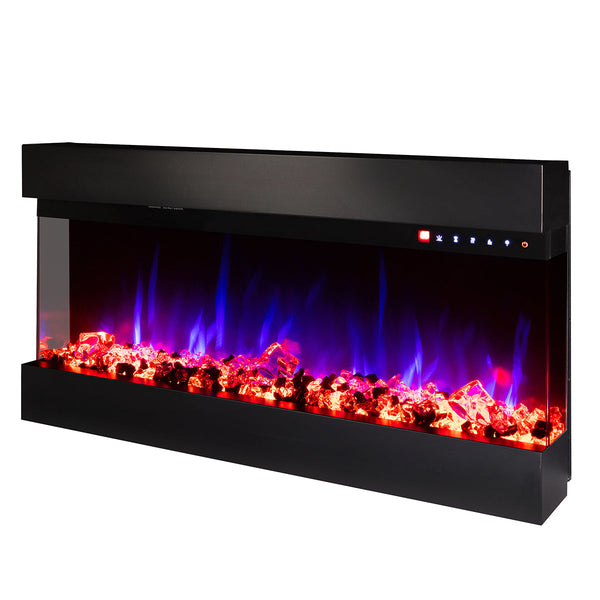 prezzo Camino Elettrico da Incasso 48,4x93x20 cm Effetto Fiamma 1500W Dalas Nero