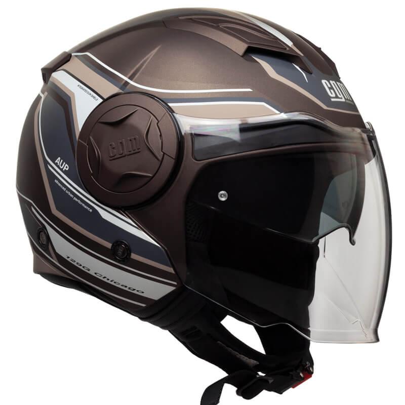 Casco Jet per Scooter Visiera Lunga CGM Chicago 129G Marrone Opaco XS - (53-54 cm)