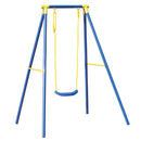 Altalena da Giardino per Bambini in Ferro Blu e Giallo