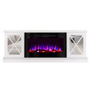 Camino Elettrico da Pavimento 68,5x182x30 cm Effetto Fiamma 1500W Sorento & Adeli