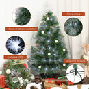 Albero di Natale Artificiale 120 cm 130 Rami con Luce LED Fibre Ottiche  Pino Verde