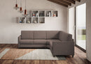 Divano Angolare 5 Posti 241x241x85 cm Karay in Tessuto Talpa