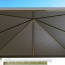 Gazebo da Giardino Estensibile 295-560x295x275 cm Copertura in Poliestere UPF30+ con Ruote Grigio  