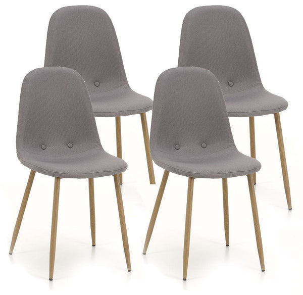 sconto Set 4 Sedie 43,5x41,5x87,5 cm in Tessuto Grigio Chiaro