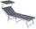 Lettino Prendisole Pieghevole da Giardino 180x61x46 cm in Alluminio Grigio