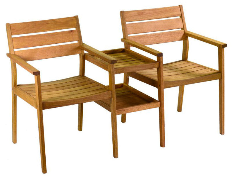 Poltrona da Giardino 2 Posti in Legno Naturale Nanchino