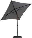 Ombrellone da Giardino 2x2 m Palo Ø38 mm in Alluminio Effetto Legno Tessuto Olefin Trend Wood Grigio