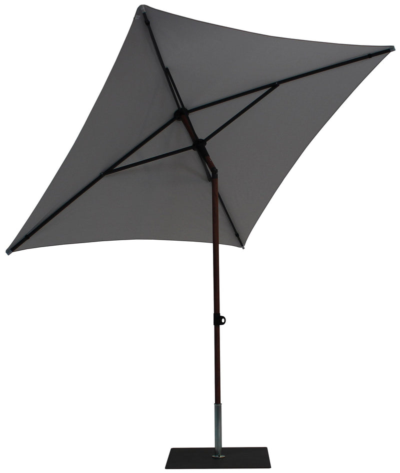 Ombrellone da Giardino 2x2 m Palo Ø38 mm in Alluminio Effetto Legno Tessuto Olefin Trend Wood Grigio