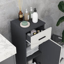 Mobiletto Bagno 1 Cassetto 1 Anta 30x30x82 cm in Truciolato Grigio